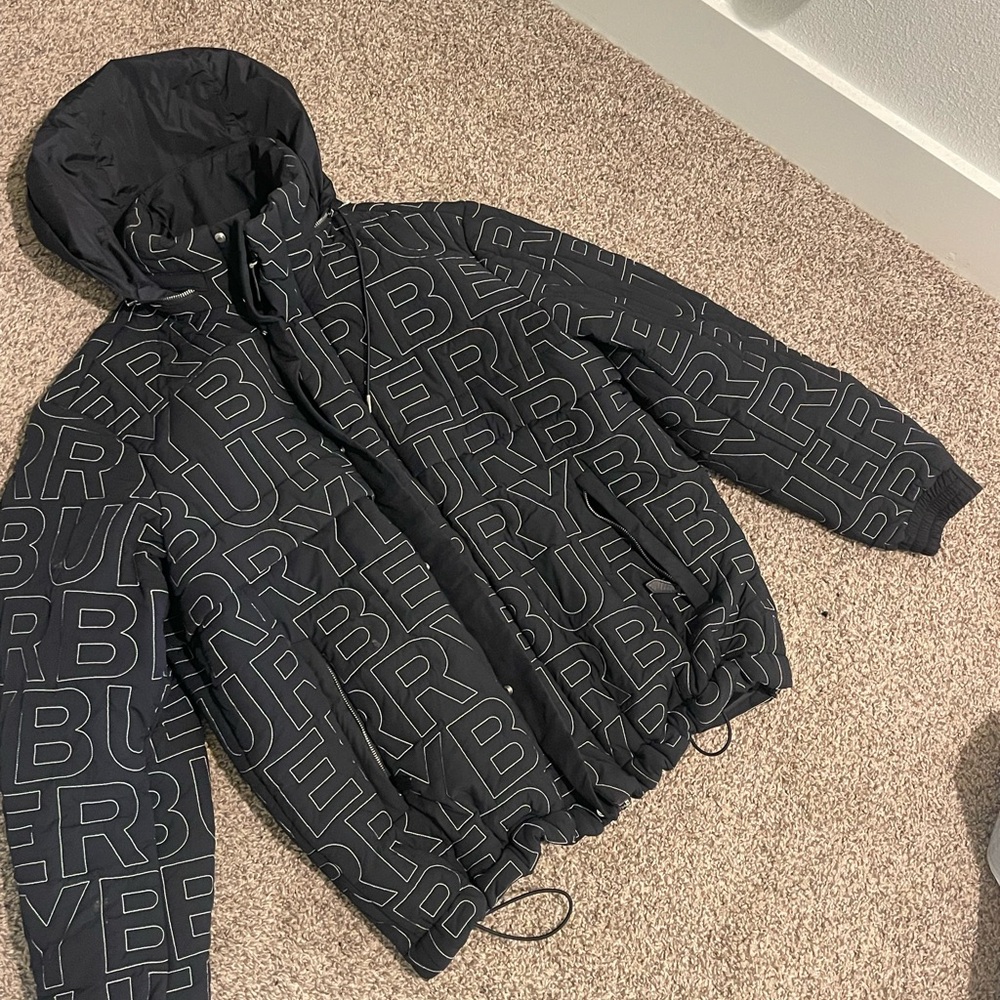 Burberry Black Logo Print Jacket